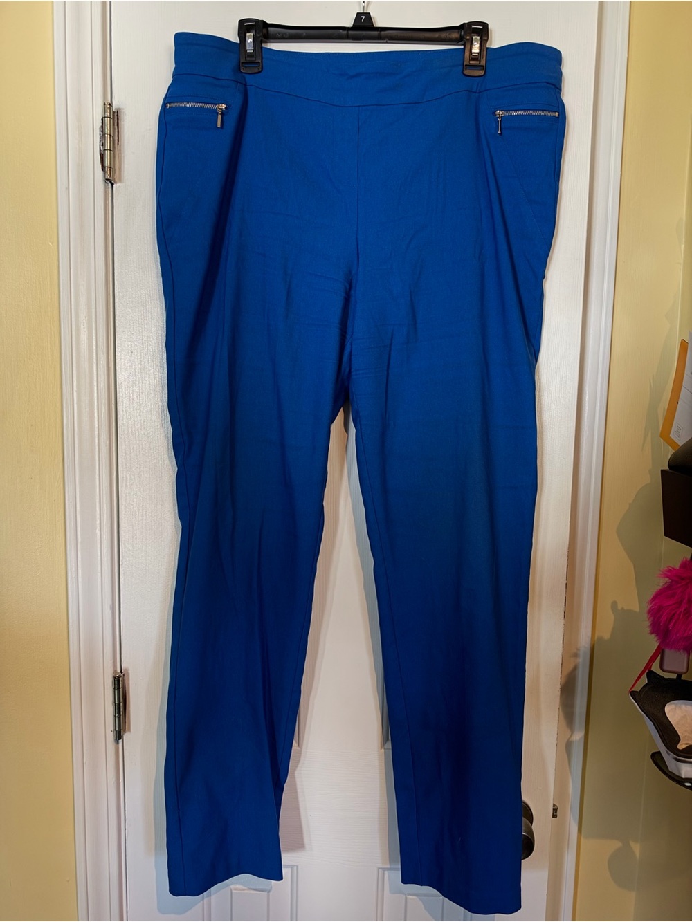 Ashley Stewart Royal Blue Ponte Trousers with Zip Pockets